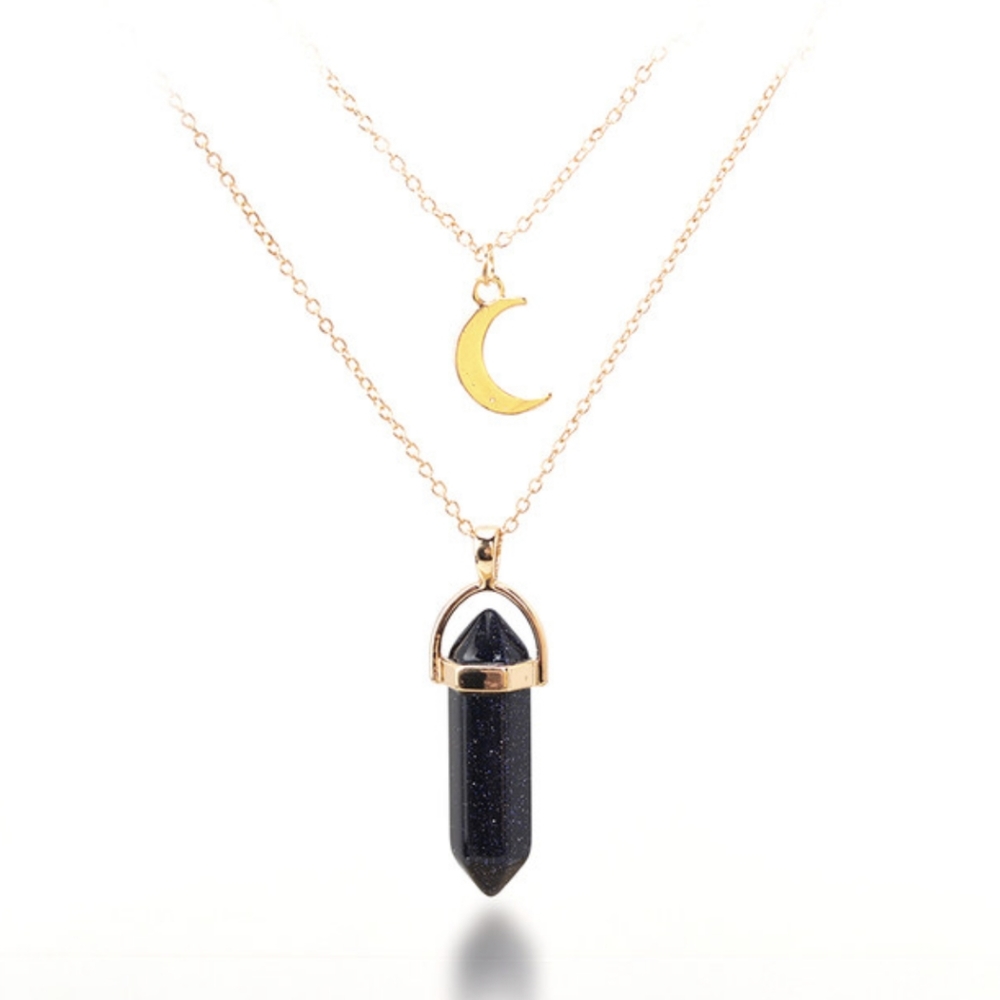 !! 5 FOR $25 !! Stone Moon Choker Necklace